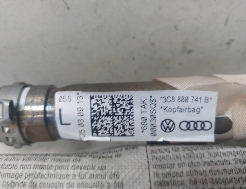 VOLKSWAGEN Passat B7 (2010-2015) Left Side Roof Airbag SRS 3C8880741B 32402976