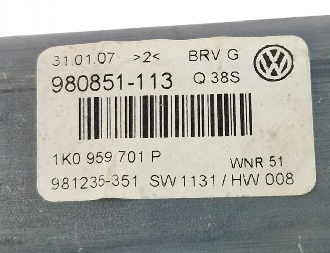 VOLKSWAGEN Passat B6 (2005-2010) Маторчик стеклоподъемника передней левой двери F005S00294,992729105,0536009302,1K0959793L 27844925