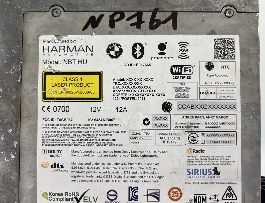 BMW 4 Series F32/F33/F36 (2013-2020) Автомагнитола с навигацией 6434A-B067 26266741