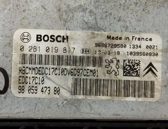 PEUGEOT Partner 1 generation (1996-2012) Блок управления двигателем 9805947380 31939773