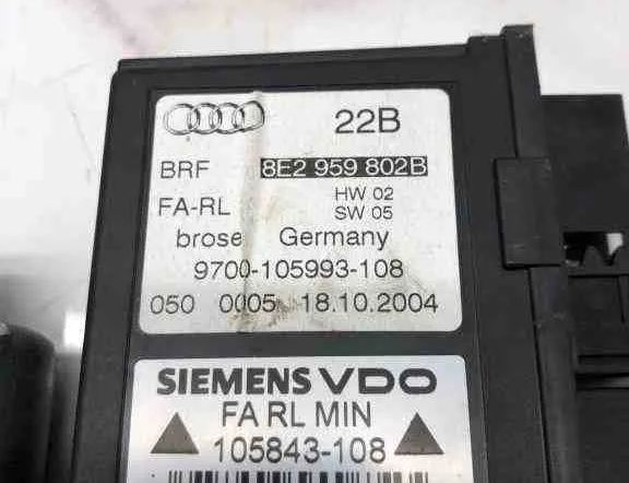 AUDI A4 B8/8K (2011-2016) Priekšējo kreiso durvju logu pacēlāja motorīts 105843108,8E2959802B,9700105993108 32605239