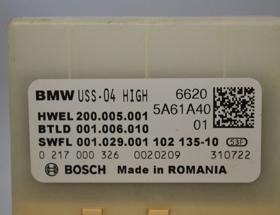 BMW X3 G01 (2017-2024) Блок PDC 5a61a40,66205B76802,5B76802,66205B523A9,5B523A9,66205B3A594,5B3A594,66205A44585,5A44585,66209258589,9258589,66209418331,9418331,66209436007,9436007 32797958