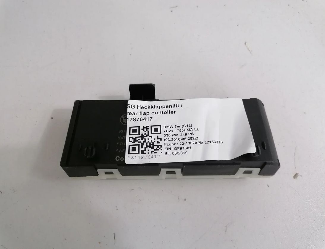 BMW 7 Series G11/G12 (2015-2023) Aizmugurējā vāka / bagāžnieka vadības bloks 9451476 17654350