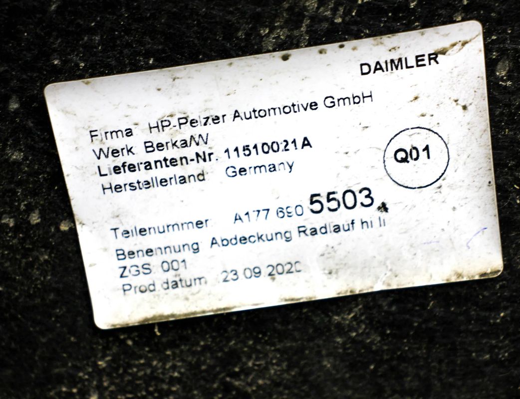 MERCEDES-BENZ A-Class W177 (2018-2024) Aizmugurējais kreisais paspārnis A1776905503 32078389