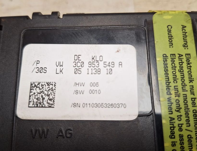 VOLKSWAGEN Passat B6 (2005-2010) Датчик положения руля 3C0953549A 30294150