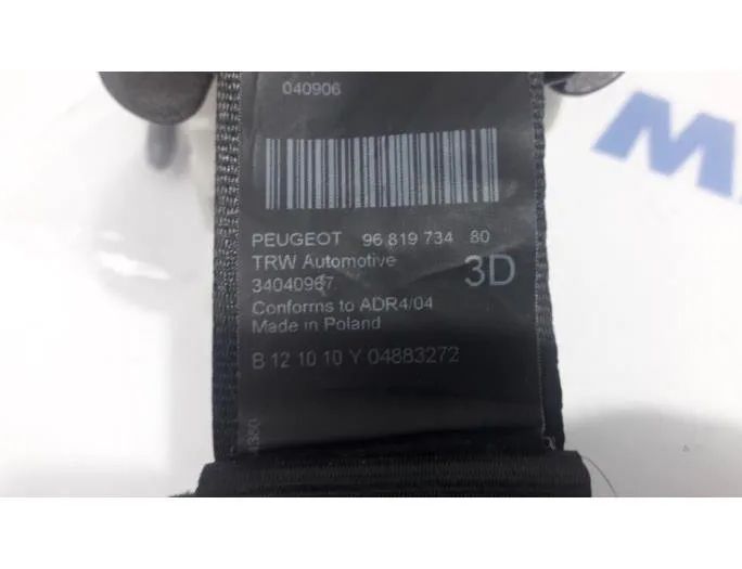 PEUGEOT 5008 1 generation (2009-2016) Aizmugurējā labā drošības josta 8975SR,9681973480,34040967 27777626