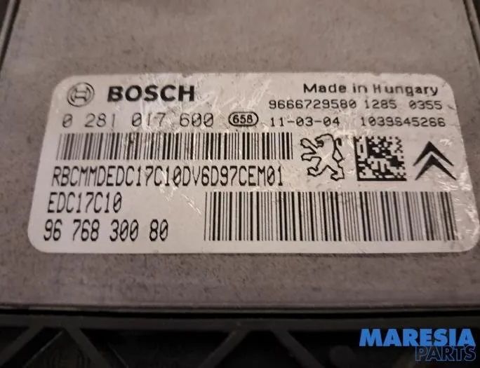 CITROËN C3 2 generation (2009-2016) Engine Control Unit ECU 9666729580,0281017600,9676830080,1607129280,9663123380,1039S45266,657077,9666952280,6580YJ,6580YK,1663371380,22661F01,6160C1,6490FS,BSIX04,631332,20954856,12850355,6490FT 27860977