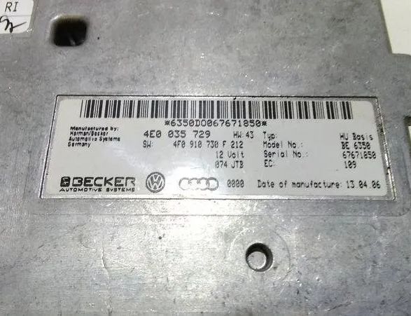 AUDI A6 C6/4F (2004-2011) Comfort Control Unit 4E0035729,4F0910730F 22671578