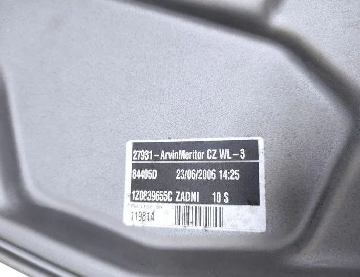 SKODA Octavia 2 generation (2004-2013) Стеклоподъемник задней левой двери 1Z0839655C 22720037