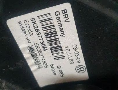 VOLKSWAGEN Golf 6 generation (2008-2015) Стеклоподъемник задней правой двери 5K0837730M,5K0837756G 24163098