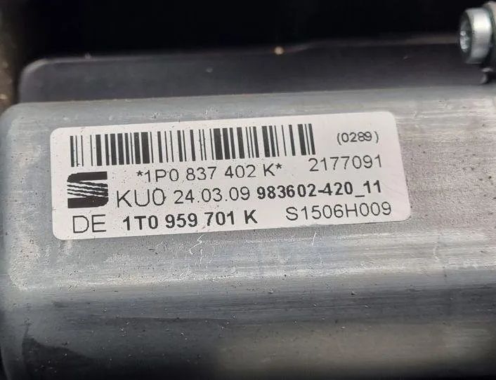 SEAT Leon 2 generation (2005-2012) Front Left Door Window Regulator 1P0837402K,1T0959701K 24164537