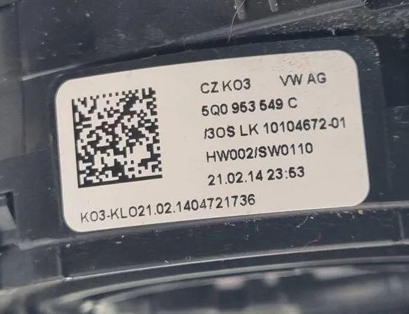 AUDI A3 8V (2012-2020) Indicator Wiper Stalk Switch 5Q0953507DD,1010504301,5Q0953513AJ 24778743