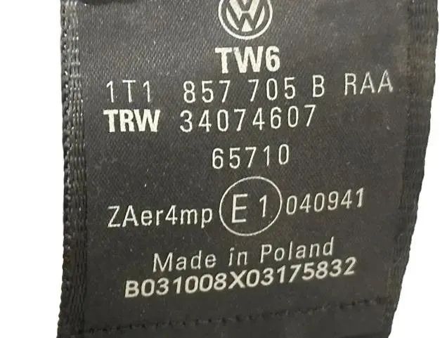 VOLKSWAGEN Touran 1 generation (2003-2015) Priekšējā kreisā drošības josta 1T1857705B,65710 26566731