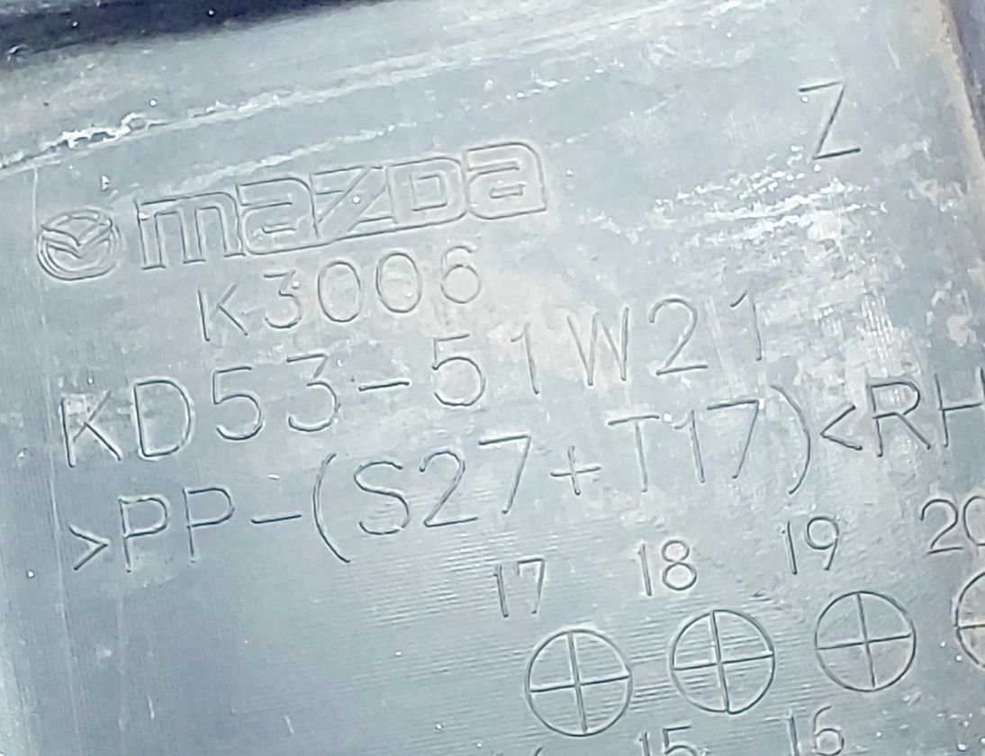 MAZDA CX-5 1 generation (2011-2020) Накладка переднего правого крыла KD53-51W21 31383719