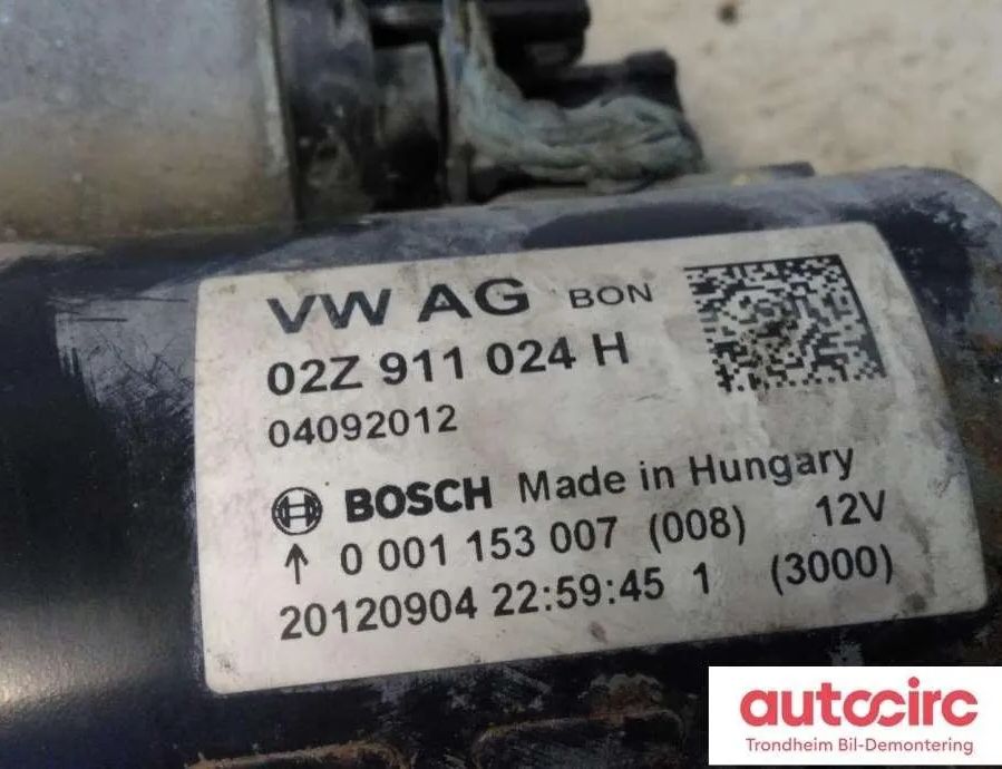VOLKSWAGEN Touran 1 generation (2003-2015) Starter Motor 02z911024h,02z911024hx,0001153007 30844334