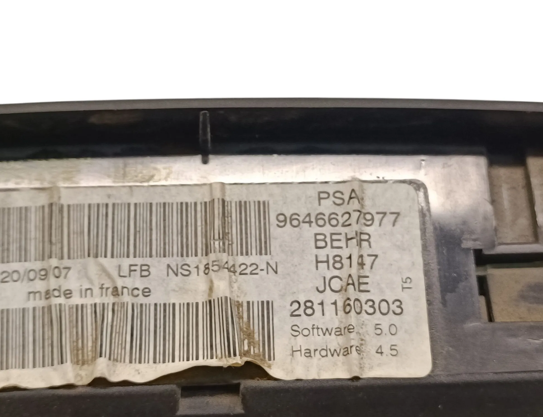 PEUGEOT 307 1 generation (2001-2008) Climate  Control Unit 9646627977 31466471