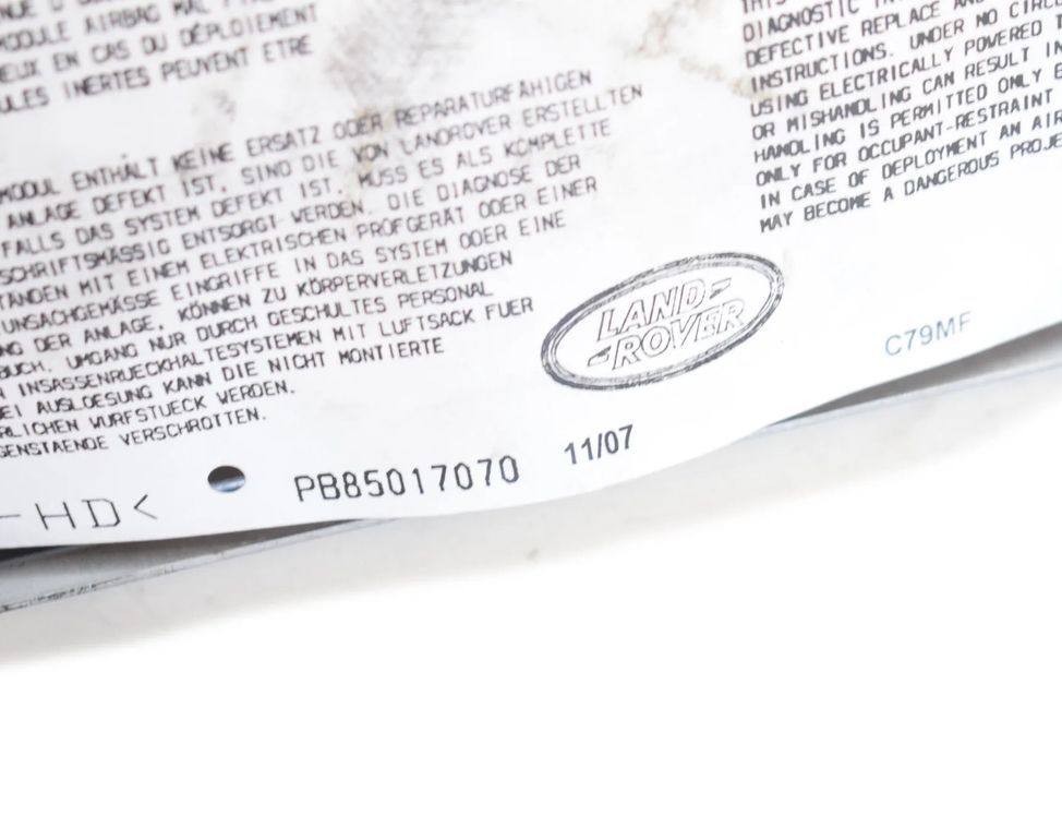 LAND ROVER Range Rover Sport 1 generation (2005-2013) Подушка безопасности панель салона PB85017070 10815288