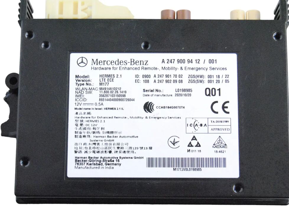 MERCEDES-BENZ CLA-Class C118 (2019-2023) Bluetooth vadības bloks A2479009412 23419505