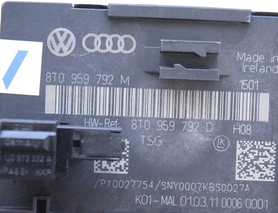 AUDI A5 8T (2007-2016) Priekšējo kreiso durvju vadības bloks 8T0959792M 25847442