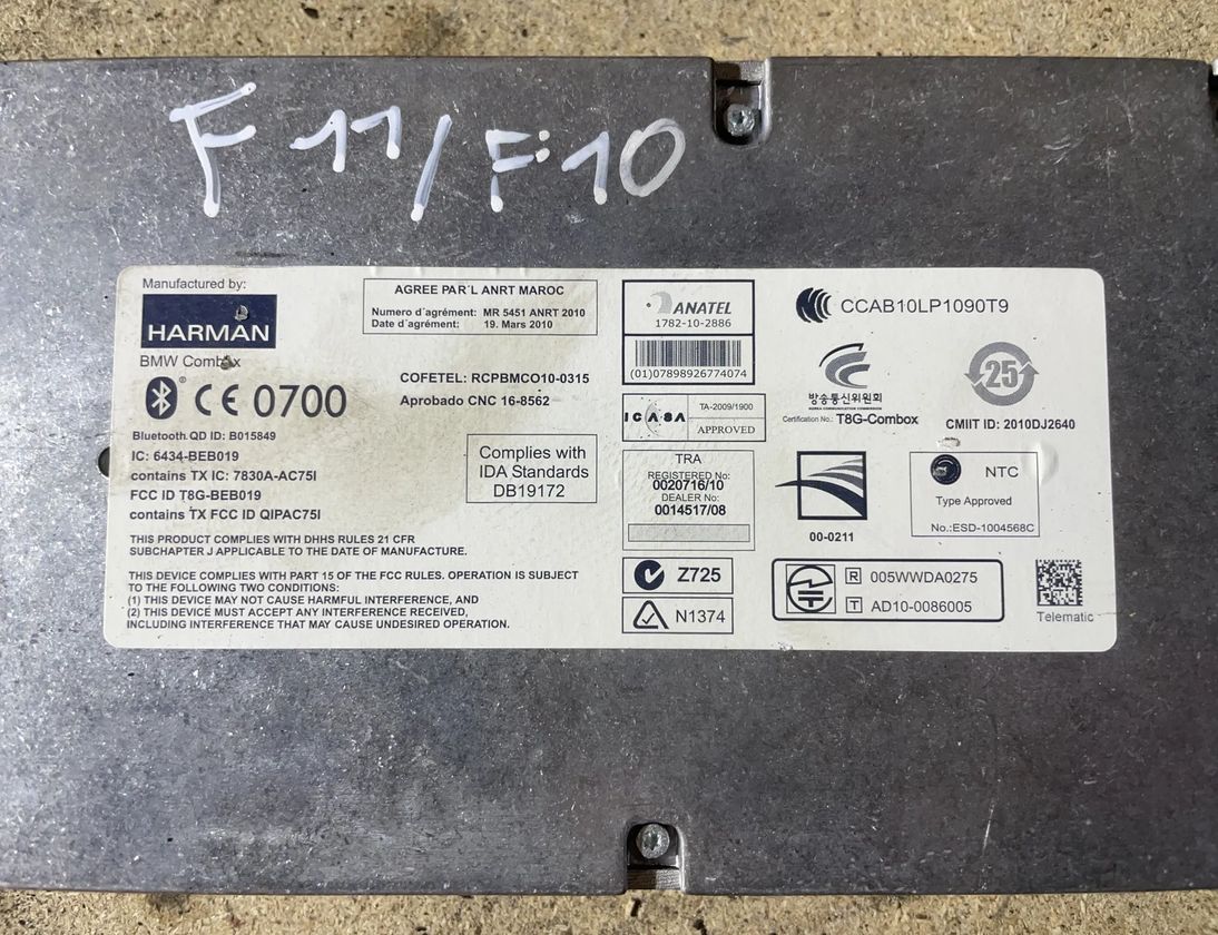 BMW 5 Series F10/F11 (2009-2017) Bluetooth vadības bloks 6434-BEB019 30400767