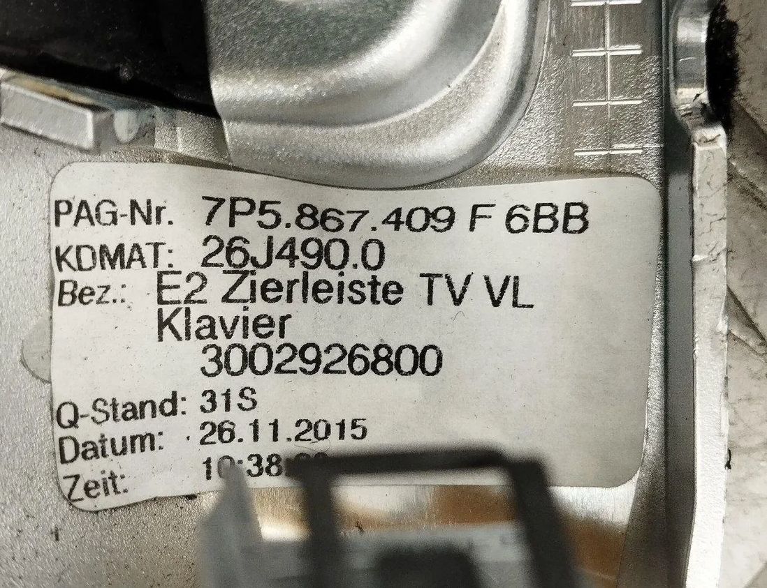 PORSCHE Cayenne 958 (2010-2018) Interior Trim Strips Kit 7P5867419F,7P5867420F,7P5857221M,7P5867409F 25029372