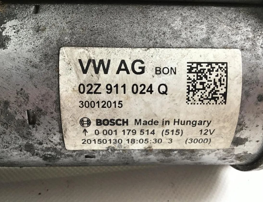 VOLKSWAGEN Golf 7 generation (2012-2024) Starteris 02Z911024Q 21349112