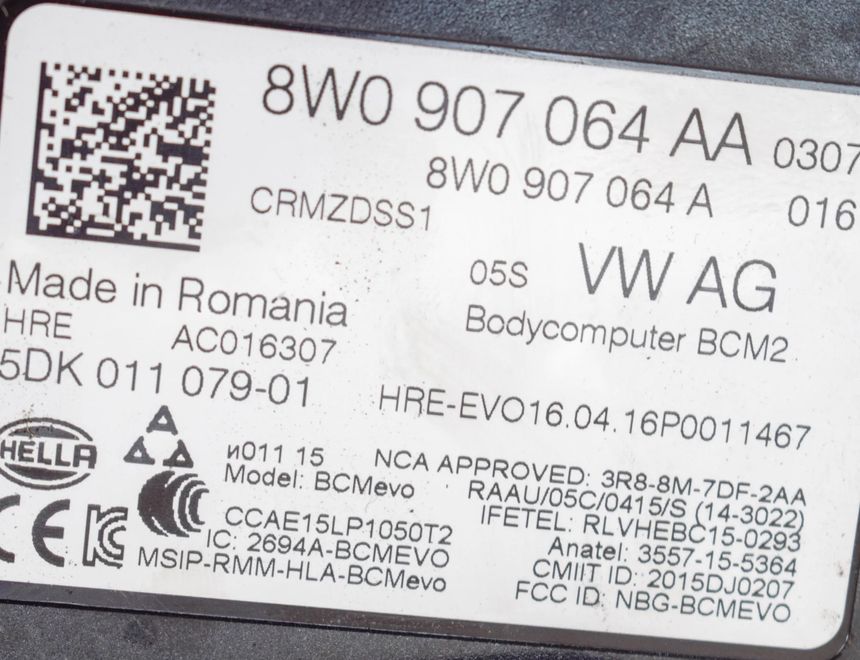 AUDI A4 B9/8W (2015-2024) Comfort Control Unit 8W0907064AA,5DK011079,8W0907064A 10004504