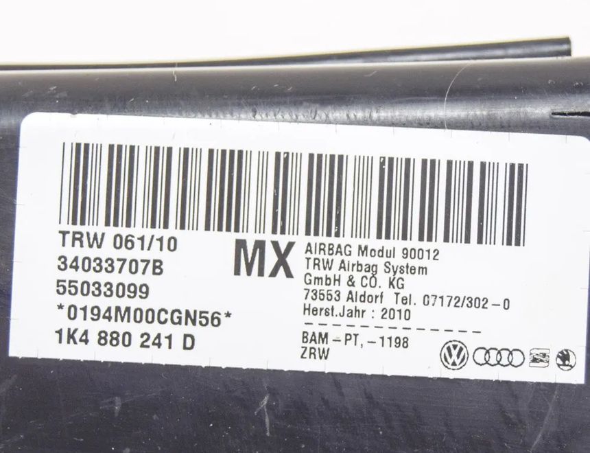 VOLKSWAGEN Golf 6 generation (2008-2015) Front Left Seat Airbag SRS 1K4880241D,34033707B,55033099 11577909