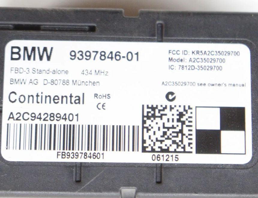 BMW M4 F82/F83 (2013-2020) Other Control Units 9397846,A2C94289401 11636182