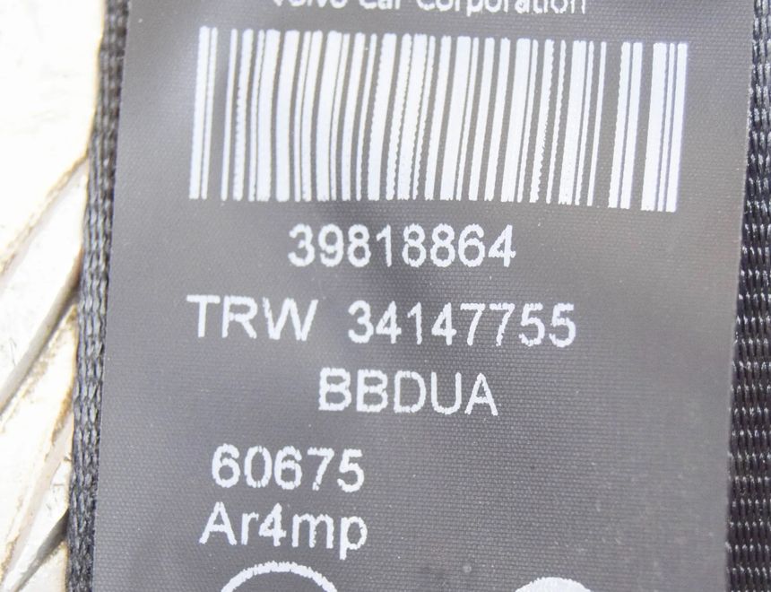 VOLVO XC60 1 generation (2008-2017) Ремень безопасности задний правый 39818864,BAM-PT1-0597,34033922C,34147755,34024991D 12069343