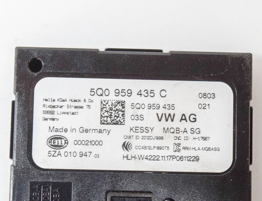 VOLKSWAGEN Golf 7 generation (2012-2024) Keyless Control Unit 5Q0959435,5ZA010176,5ZA010947,5Q0959435C 15384404