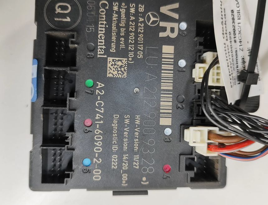 MERCEDES-BENZ E-Class W212/S212/C207/A207 (2009-2016) Priekšējo labo durvju vadības bloks A2129009328,A2129011705,A2129021210,A2C7416090200 28600499