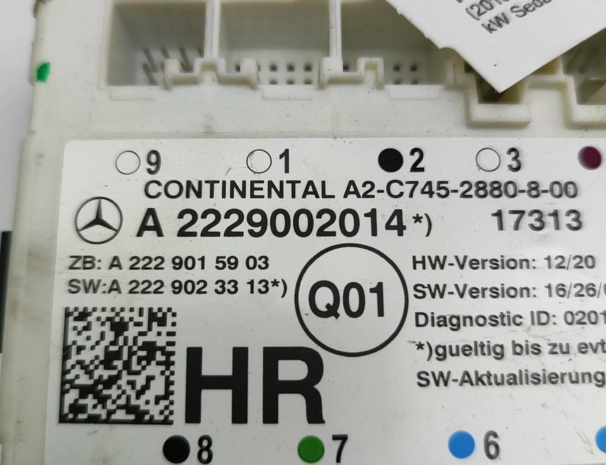 MERCEDES-BENZ C-Class W205/S205/C205 (2014-2023) Aizmugurējo labo durvju vadības bloks A2229002014,A2229015903,A2229023313 30390699