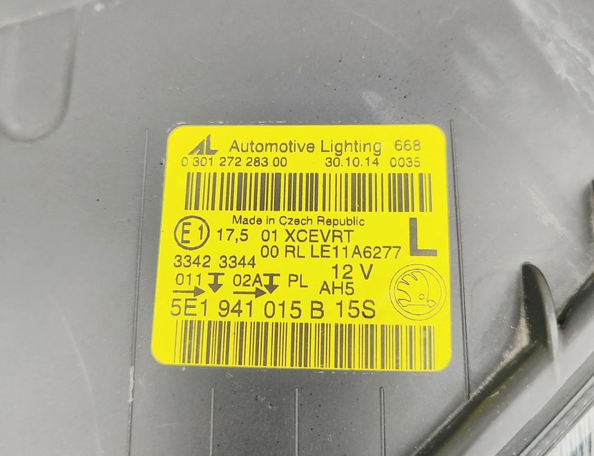 SKODA Octavia 3 generation (2013-2020) Front Left Headlight 5E1941015B,030127228300,8K0941597B,4G0907697D,28357987 32935480