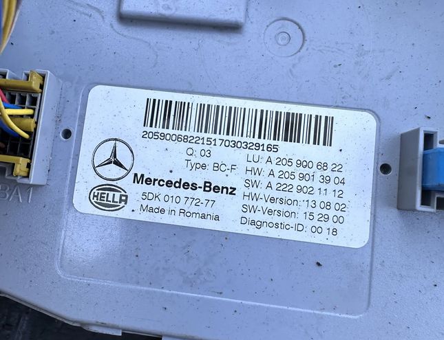 MERCEDES-BENZ C-Class W205/S205/C205 (2014-2023) Другие блоки управления A2059006822,A2059013904,A2229021112 25754274