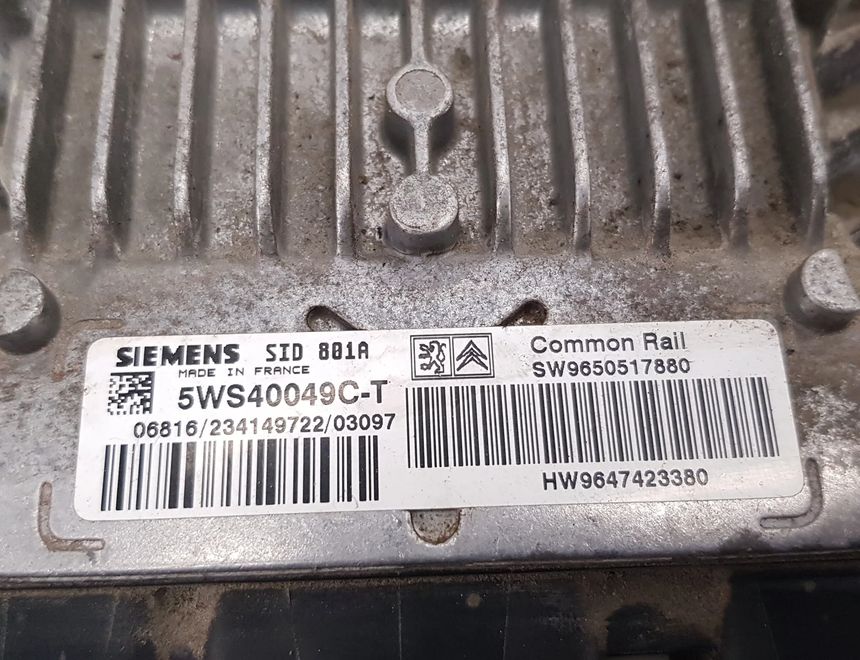 PEUGEOT Partner 1 generation (1996-2012) Блок управления двигателем SID801A,5WS40049C-T,SW9650517880 10878202