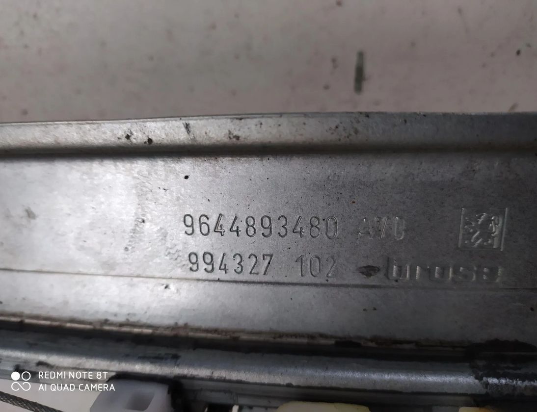 PEUGEOT 407 1 generation (2004-2010) Front Right Door Window Regulator 9646594480 28605841