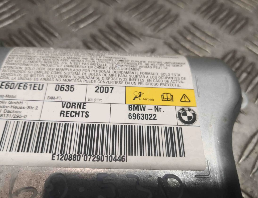 BMW 5 Series E60/E61 (2003-2010) Front Right Door Airbag SRS 6963022 32398540
