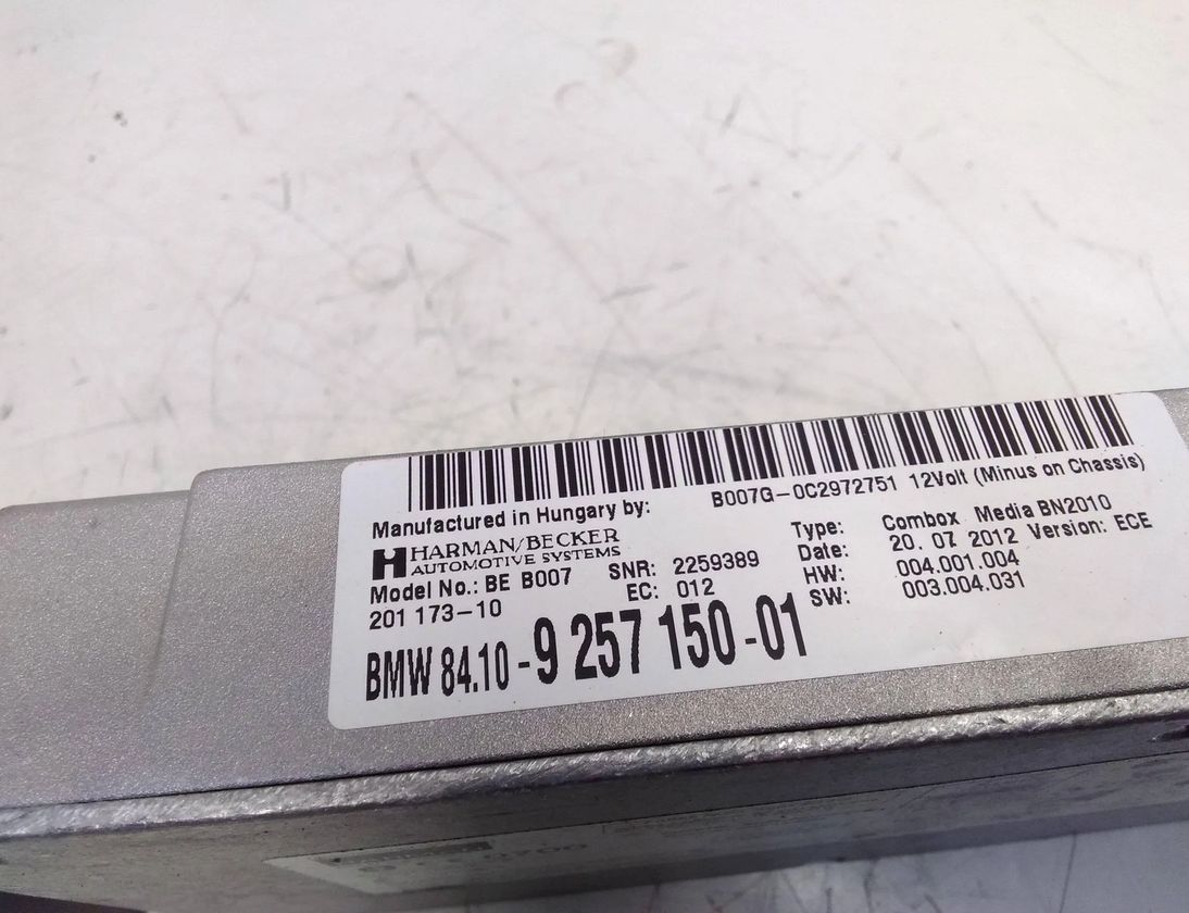 BMW 5 Series F10/F11 (2009-2017) Bluetooth Control Unit 9257150 27630461