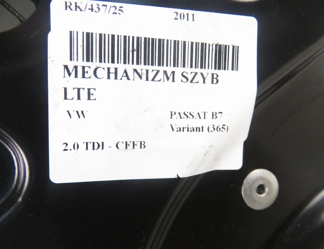 VOLKSWAGEN Passat B7 (2010-2015) Стеклоподъемник задней левой двери 3AA839755,3C0959703 29791834