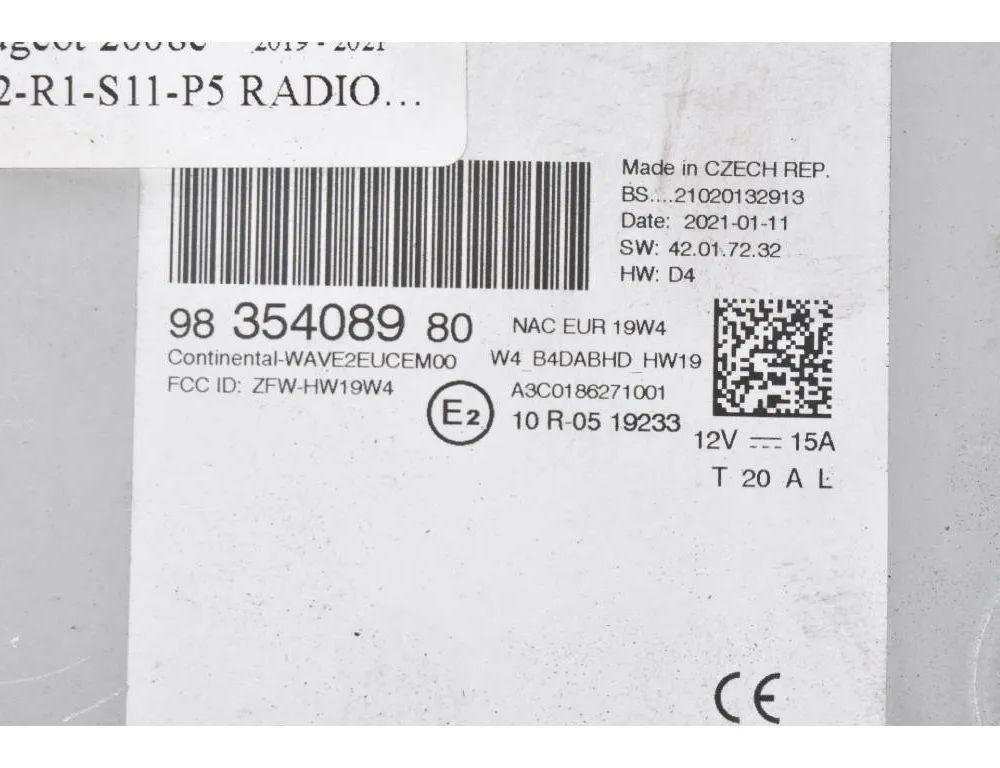 PEUGEOT 2008 2 generation (2019-2023) Автомагнитола с навигацией 9835408980 30331845