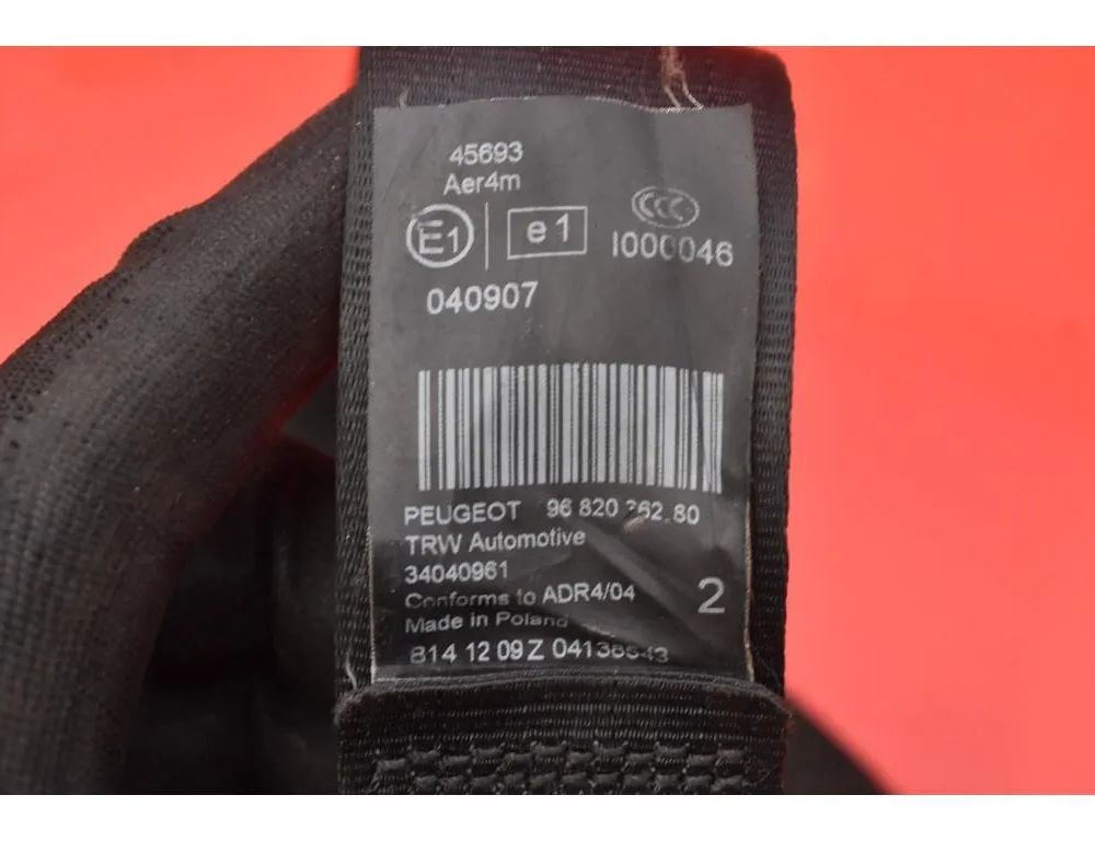 PEUGEOT 3008 1 generation (2010-2016) Drošības jostas 9682036280 31491828