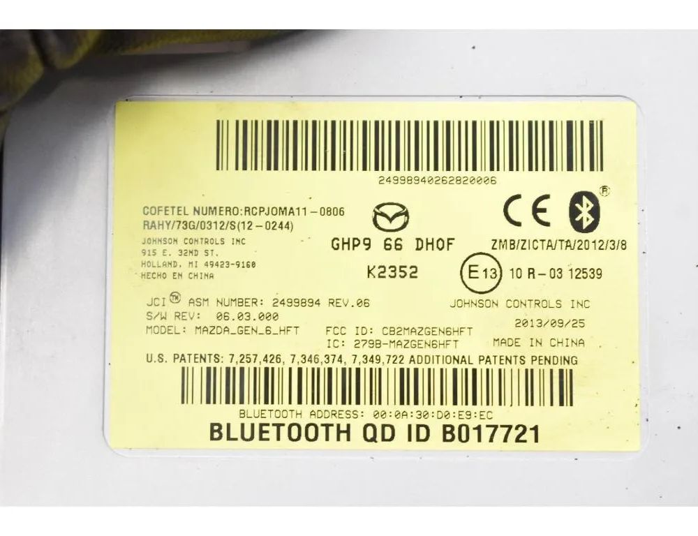 MAZDA CX-5 1 generation (2011-2020) Engine Control Unit ECU GHP966DH0F 31678197