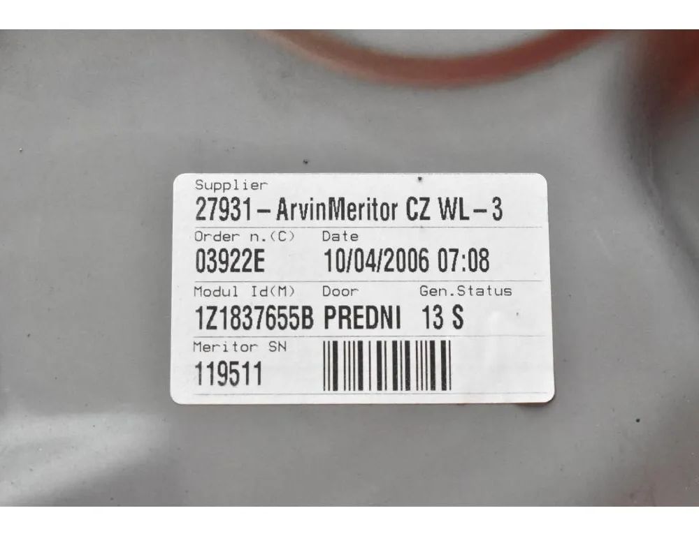 SKODA Octavia 2 generation (2004-2013) Front Left Door Window Regulator 1Z1837655B 33059928