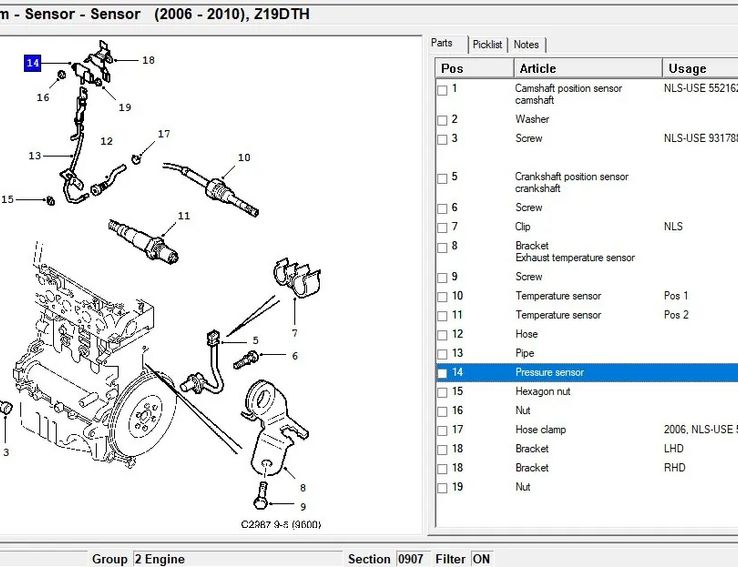 SAAB 93 1 generation (1956-1960) DPF spiediena sensors 55198717,93187247,0281002771 11777555