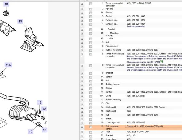 SAAB 9-3 2 generation (2002-2014) DPF Pressure Sensor 0281002784,93185556,55200301 13954836