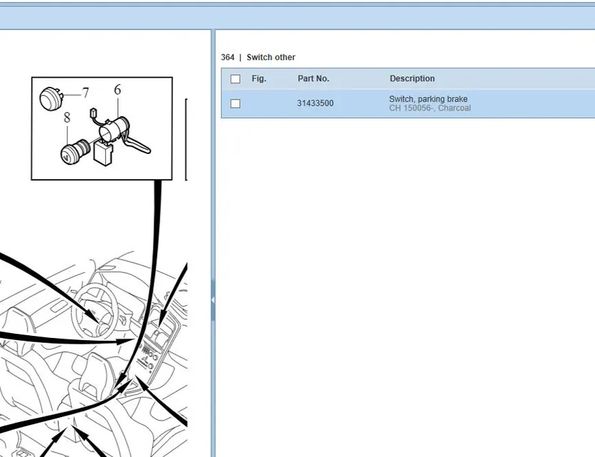 VOLVO V60 1 generation (2010-2020) Stāvbremzes poga 31433500,31343242 13970185