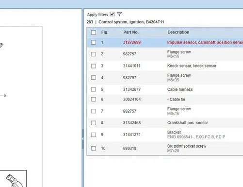 VOLVO V60 1 generation (2010-2020) Crankshaft Position Sensor 31272689,31491073,30713599,6G9N12K073BB 18336406