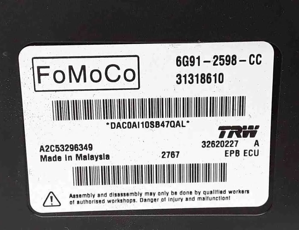 VOLVO V70 3 generation (2007-2020) Rokas bremžu vadības bloks 6G912598CC,31318610 32648297