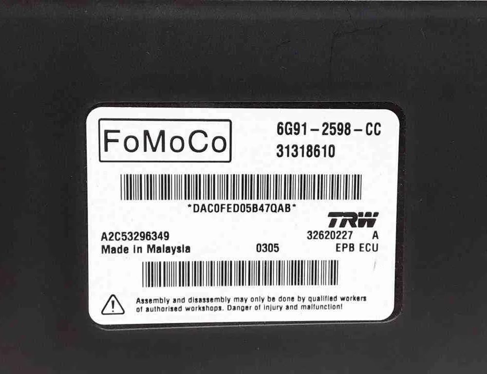 VOLVO XC60 1 generation (2008-2017) Rokas bremžu vadības bloks 6G912598CC,31318610 32656786